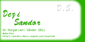 dezi sandor business card